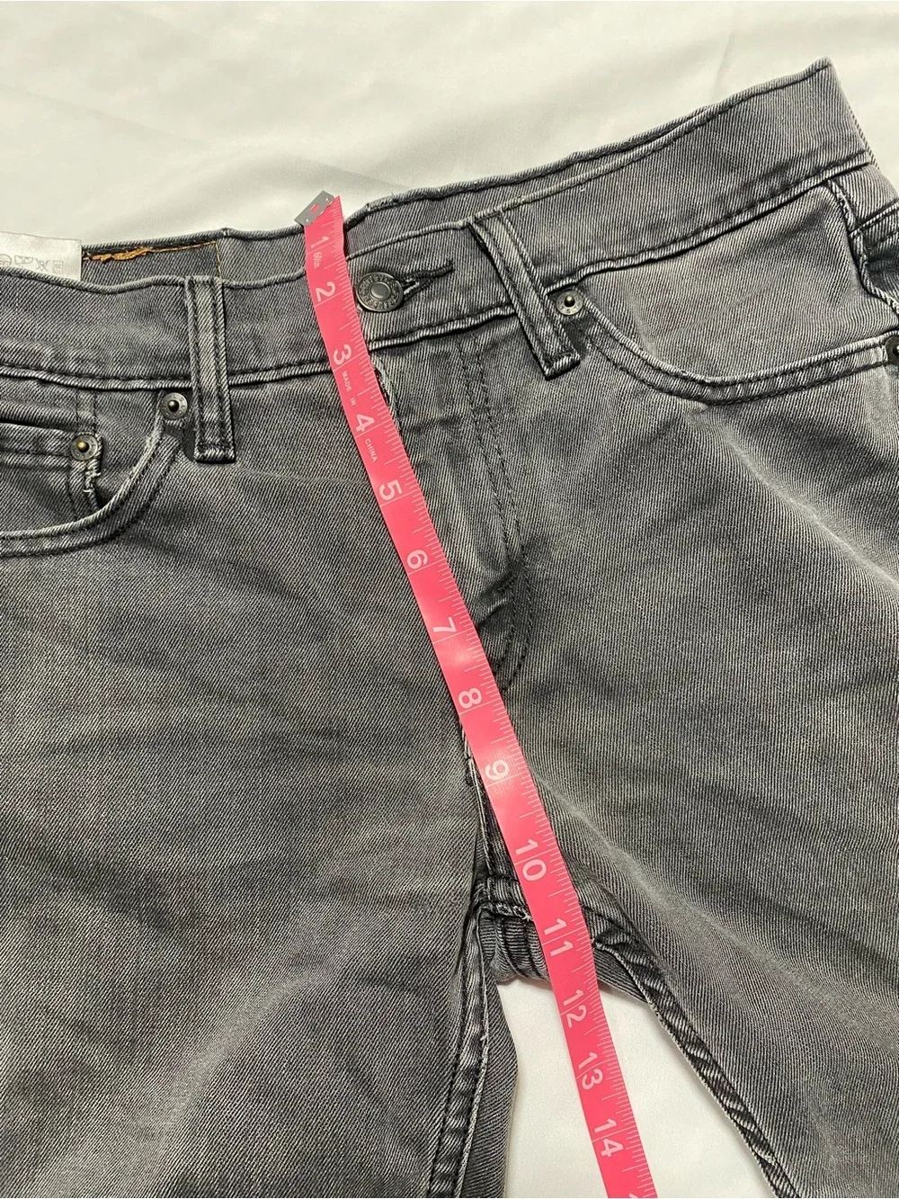 Levi's Gray Cutoff Denim Shorts with Leather Patch